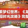 探索梦幻世界：《龙与家园时光攻略》完整攻略与实用技巧详解