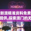 新澳精准资料免费提供,探索澳门的无限魅力与精彩活动_影像版.0.370