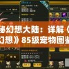探秘幻想大陆：详解《仙凡幻想》85级宠物图鉴与战斗力提升策略