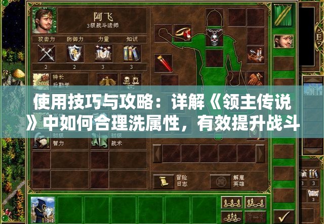 使用技巧与攻略：详解《领主传说》中如何合理洗属性，有效提升战斗力