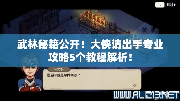 武林秘籍公开！大侠请出手专业攻略5个教程解析！