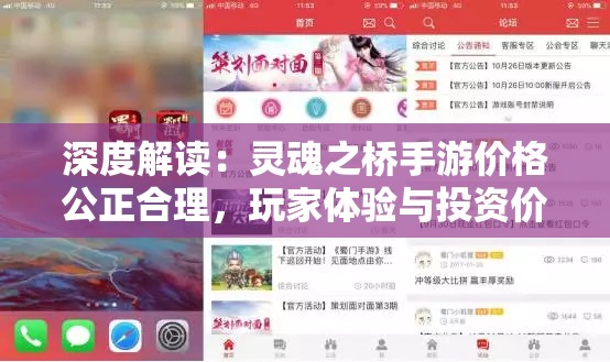 深度解读：灵魂之桥手游价格公正合理，玩家体验与投资价值并重