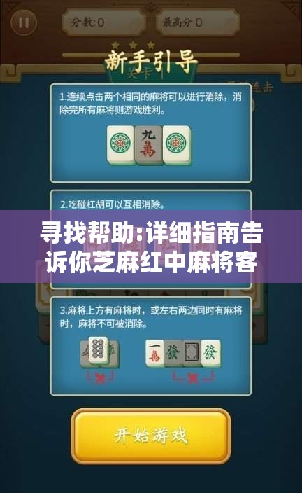 寻找帮助:详细指南告诉你芝麻红中麻将客服在哪里解决游戏相关问题