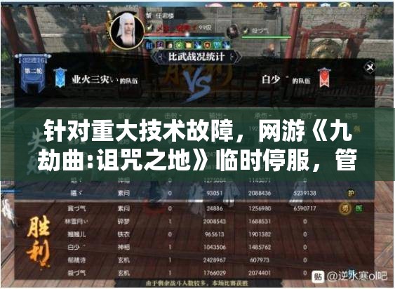 针对重大技术故障，网游《九劫曲:诅咒之地》临时停服，管理层急求解决方案