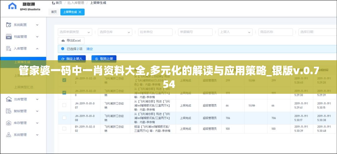 管家婆一码中一肖资料大全,多元化的解读与应用策略_银版v.0.754