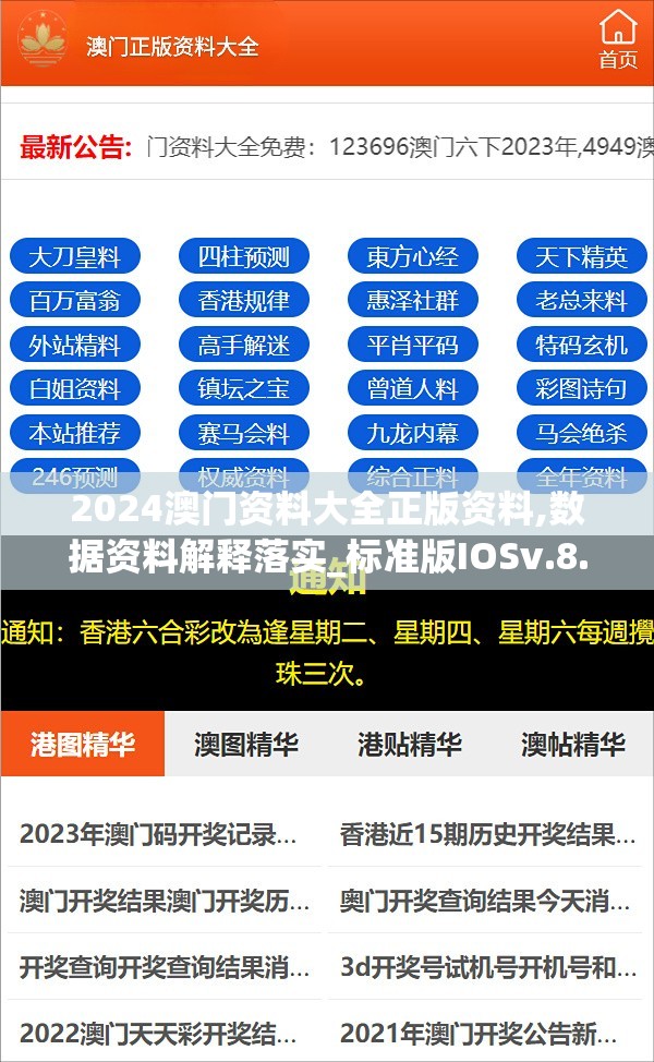 2024澳门资料大全正版资料,数据资料解释落实_标准版IOSv.8.735