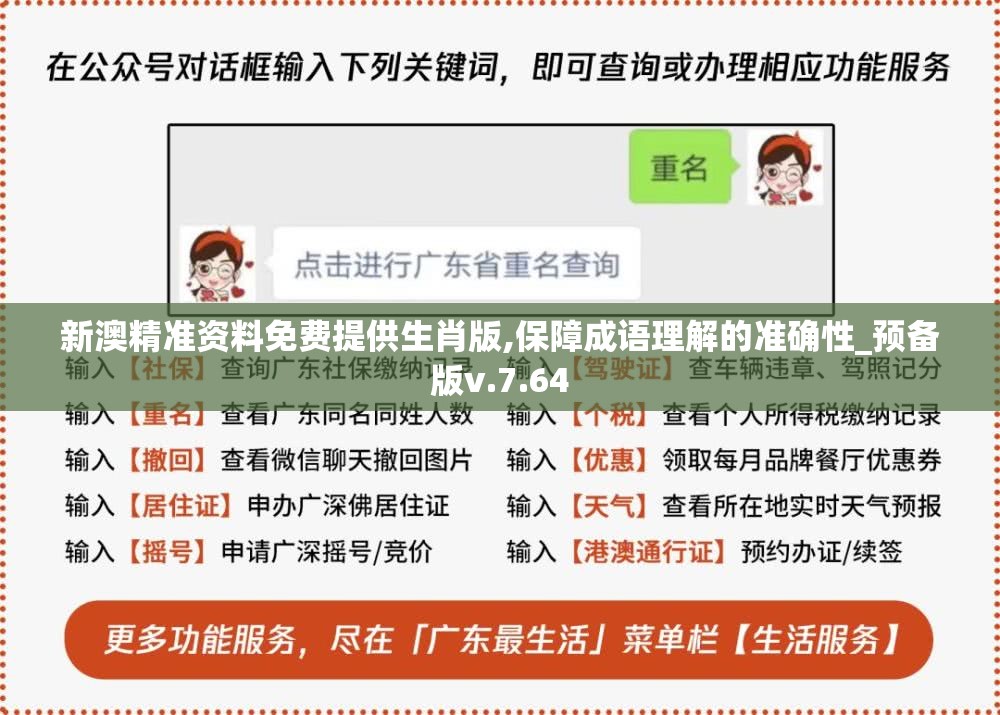 新澳精准资料免费提供生肖版,保障成语理解的准确性_预备版v.7.64