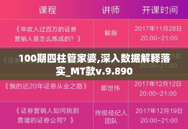 100期四柱管家婆,深入数据解释落实_MT款v.9.890