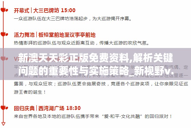新澳天天彩正版免费资料,解析关键问题的重要性与实施策略_新视野v.0.489