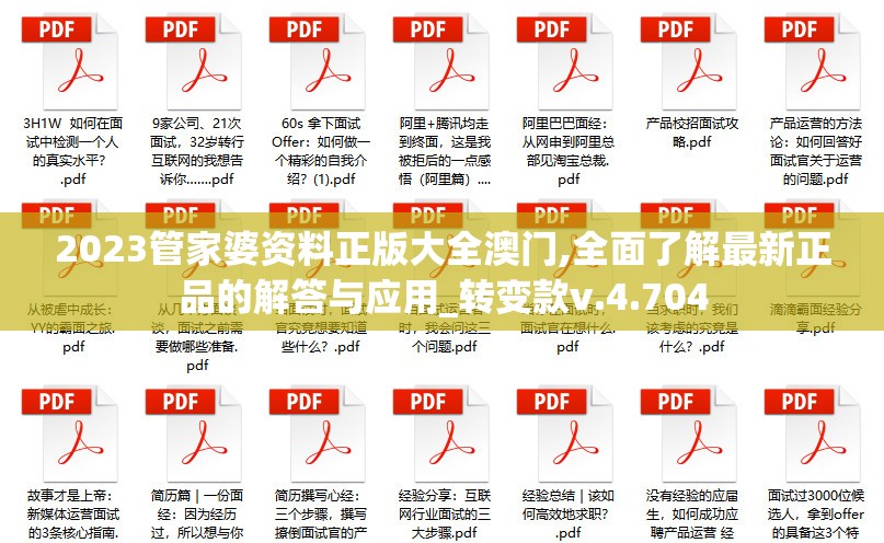 2023管家婆资料正版大全澳门,全面了解最新正品的解答与应用_转变款v.4.704