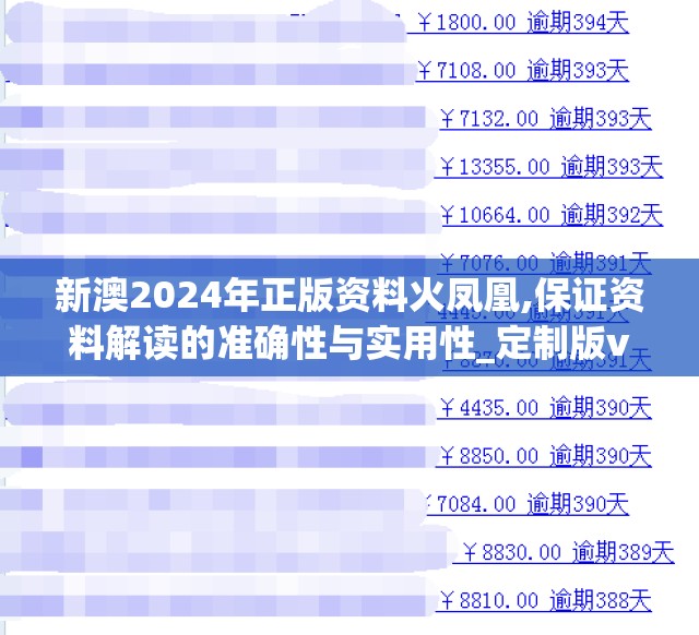 新澳2024年正版资料火凤凰,保证资料解读的准确性与实用性_定制版v.5.468