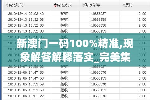 新澳门一码100%精准,现象解答解释落实_完美集v.7.261