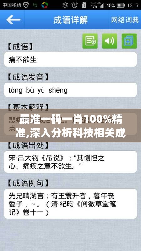 最准一码一肖100%精准,深入分析科技相关成语的内涵_RTv.4.472