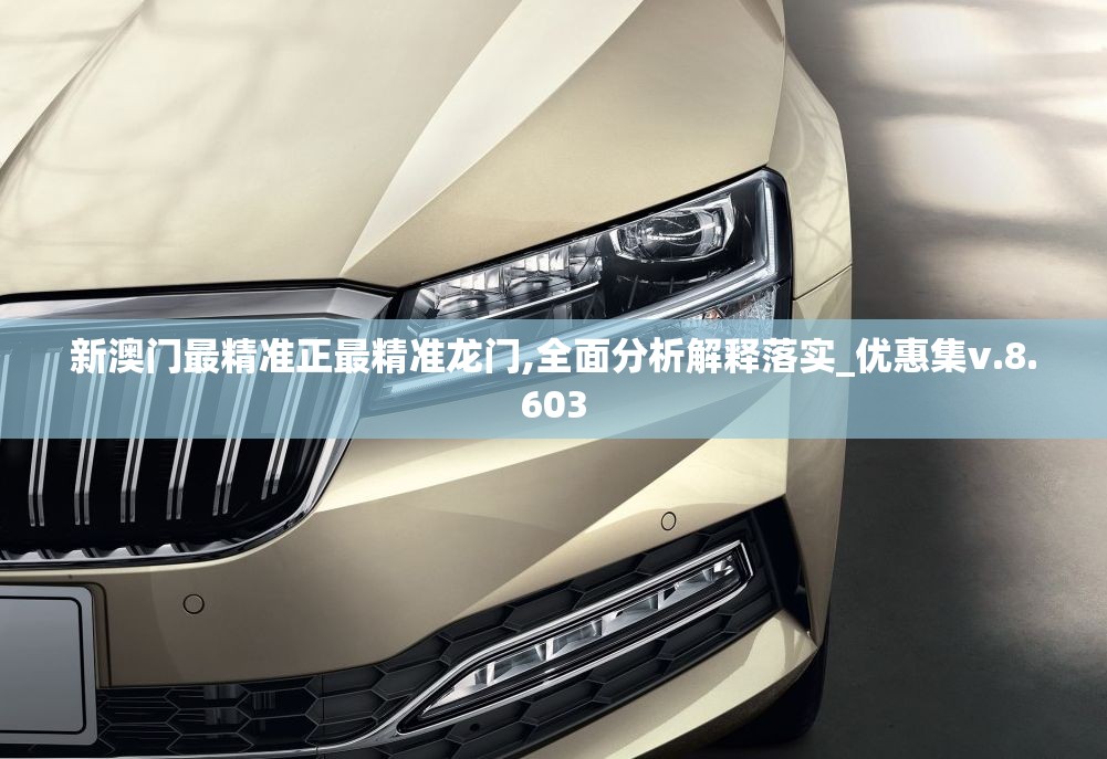 新澳门最精准正最精准龙门,全面分析解释落实_优惠集v.8.603
