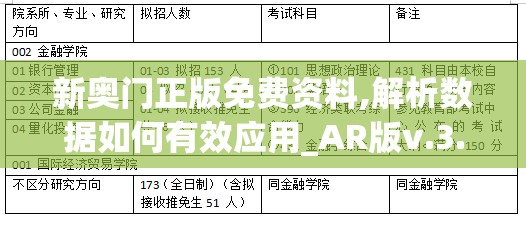 新奥门正版免费资料,解析数据如何有效应用_AR版v.3.789