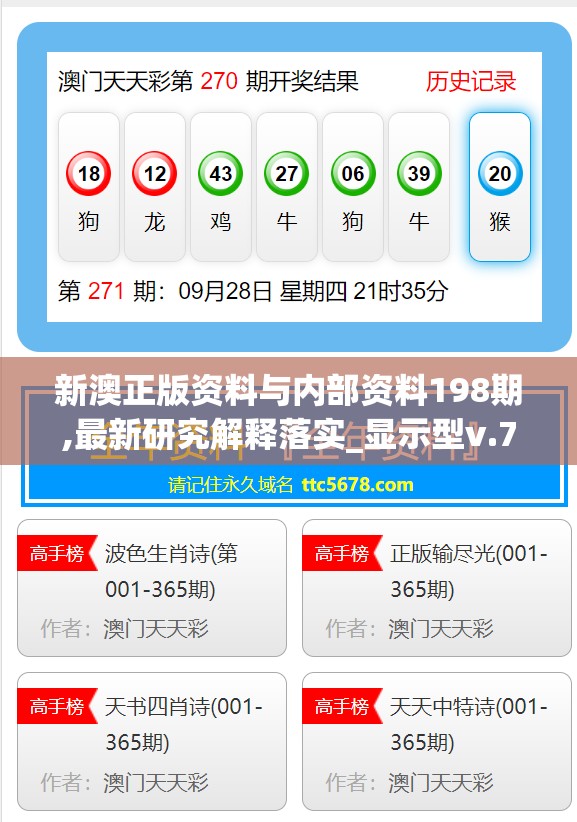 新澳正版资料与内部资料198期,最新研究解释落实_显示型v.7.474