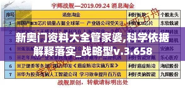 新奥门资料大全管家婆,科学依据解释落实_战略型v.3.658