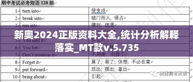 新奥2024正版资料大全,统计分析解释落实_MT款v.5.735