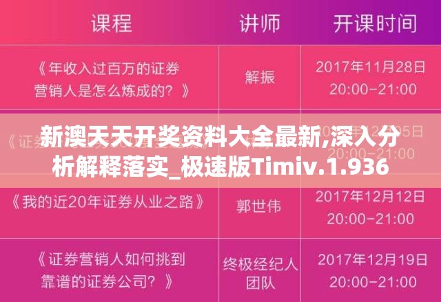 新澳天天开奖资料大全最新,深入分析解释落实_极速版Timiv.1.936