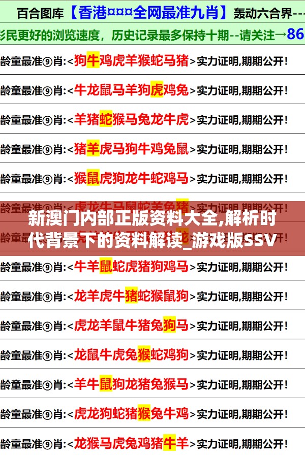 新澳门内部正版资料大全,解析时代背景下的资料解读_游戏版SSVIPv.6.970
