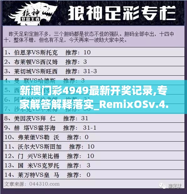 新澳门彩4949最新开奖记录,专家解答解释落实_RemixOSv.4.341