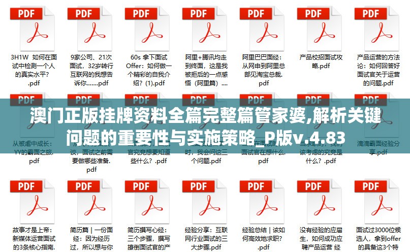 澳门正版挂牌资料全篇完整篇管家婆,解析关键问题的重要性与实施策略_P版v.4.83