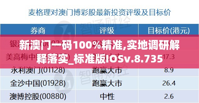 新澳门一码100%精准,实地调研解释落实_标准版IOSv.8.735