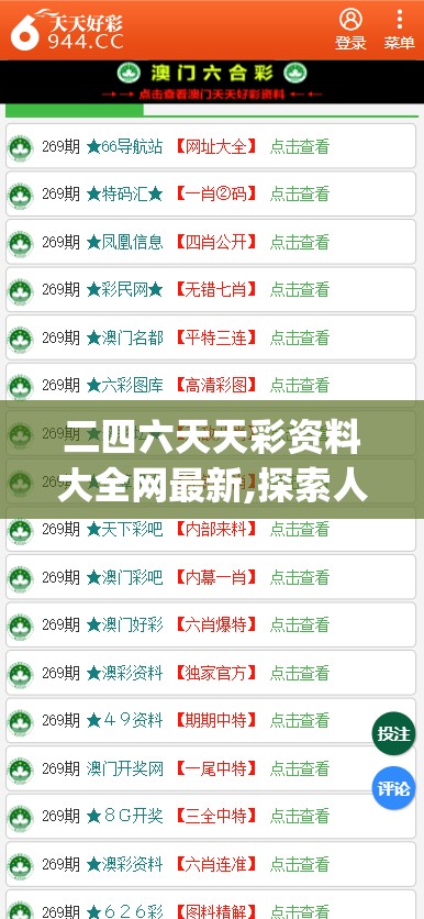 二四六天天彩资料大全网最新,探索人生的无限可能_进阶版.0.994