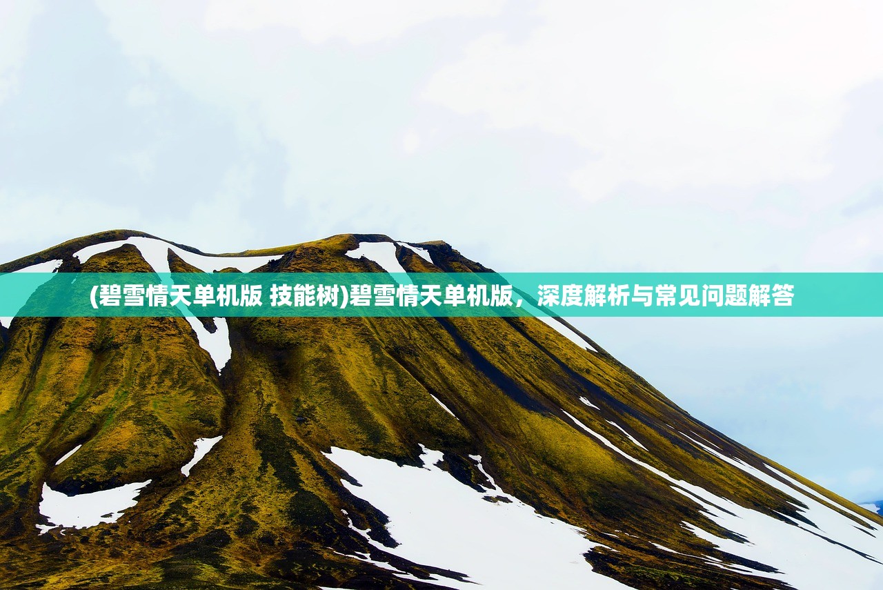 (碧雪情天单机版 技能树)碧雪情天单机版，深度解析与常见问题解答