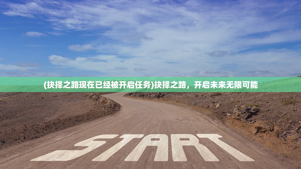 (抉择之路现在已经被开启任务)抉择之路，开启未来无限可能