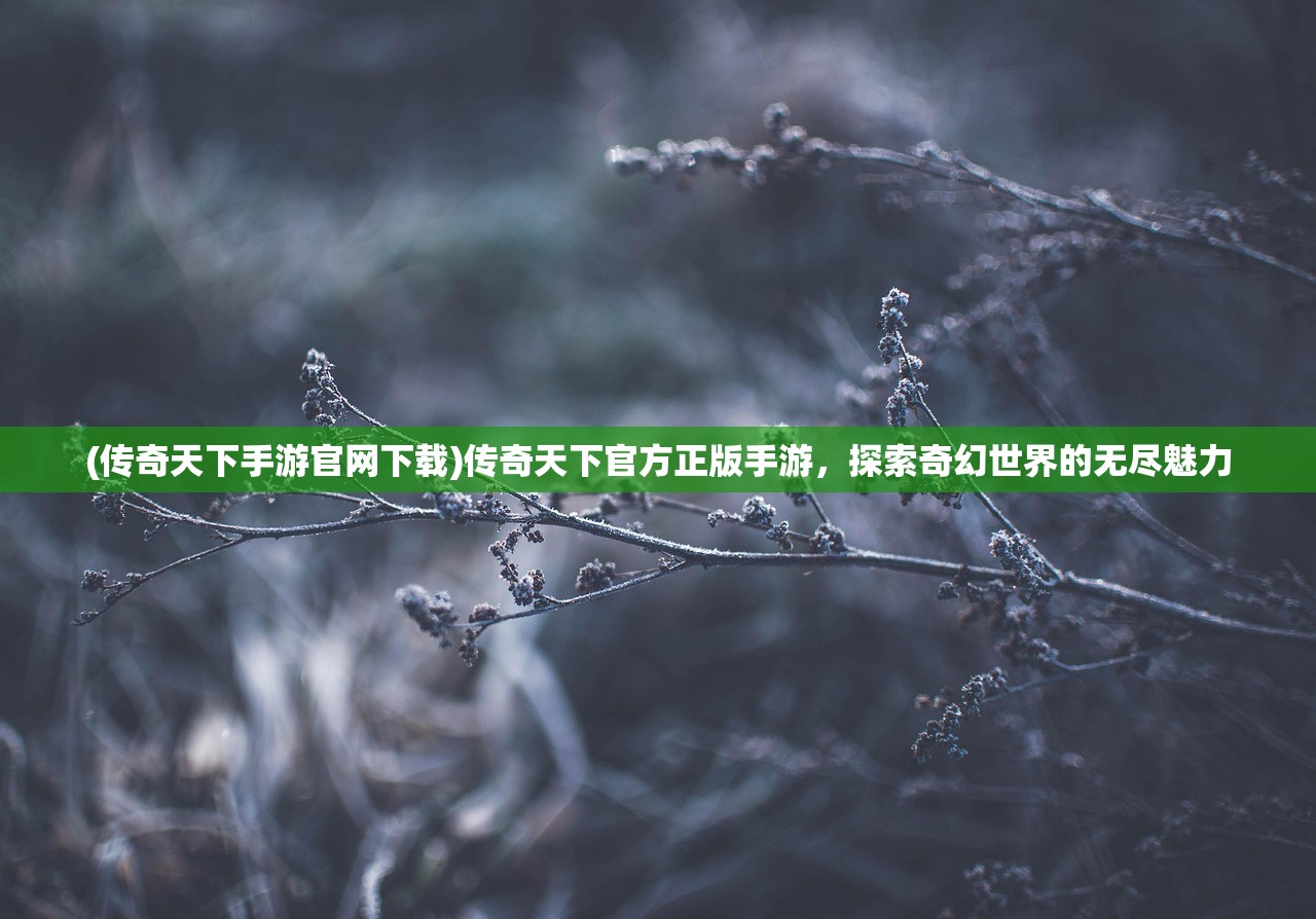 (传奇天下手游官网下载)传奇天下官方正版手游，探索奇幻世界的无尽魅力